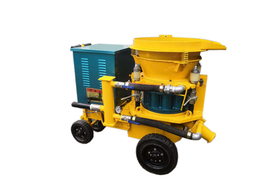 9m3 / H Mesin Semprot Mortar Semen Peralatan Penyemprotan Beton Kuning