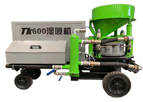 Mesin Shotcrete Beton Kering Basah 7.5kw Memberi Makan Gunite Sprayer